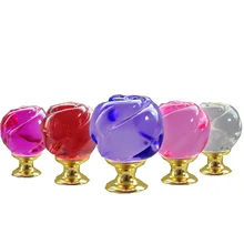 Современный китайский стиль 30 Размер льняное цветочное цветное яйцо Хрустальный Шкаф Ручка ящика модная простая кастрюля ручка крышки ручки