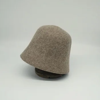 

Black camel gray woolen fisherman hat female autumn and winter wild retro beggar hat bucket hat bell hat