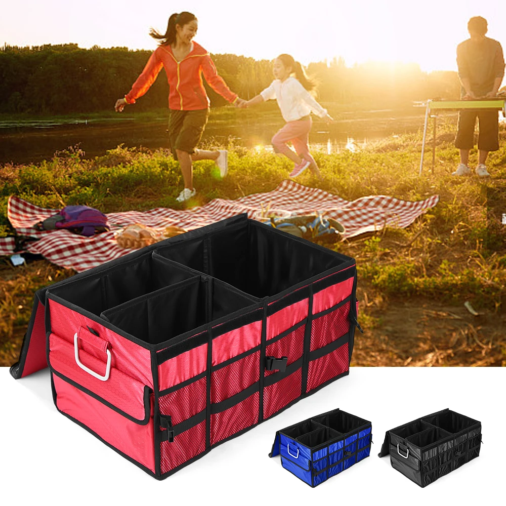 

Heavy Duty Picnic Food Carrier Foldable Trunk Organizer Carrier Collapsible Cargo Storage Bin Container Outdoor Tool