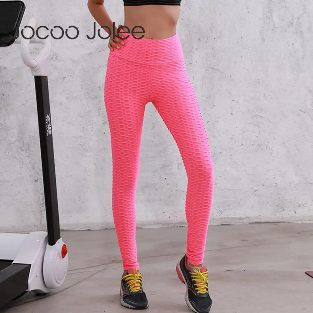 

Fitness Leggings Women Polyester Ankle-Length Standard Fold Pants Elasticity Slim Push Up Female multiple color Legging 2019