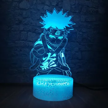 

Anime Naruto Sasuke Action Figure 3D LED Night Light 7 Colors Touch Optical Illusion Table Lamp Home Decor Fans Xmas Gift Toy