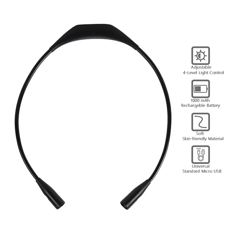 KINGSHAN 2020 лампа для шеи USB Перезаряжаемый книжный светильник вес гибкий
