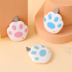 Mini couteau utilitaire rétractable, dessin animé mignon, griffe de chat, Mini coupe papier Portable, couteaux utilitaires, papeterie pour l'école, le bureau et la maison 