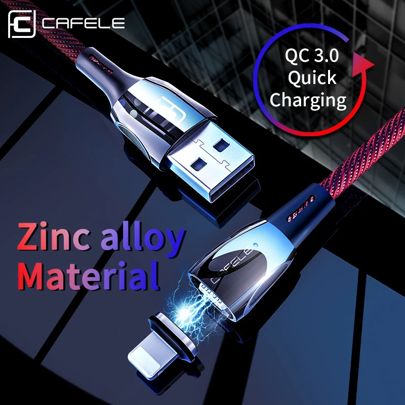 

CAFELE QC3.0 Magnetic Micro USB Cable for iPhone Type USB C Charging Cable For Xiaomi Huawei Samsung Magnet Charger 2M Data Wire