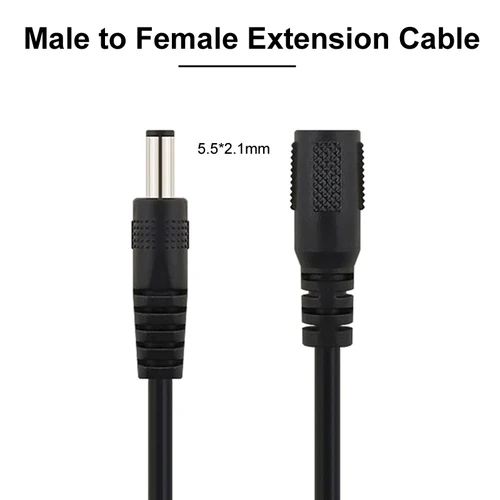 DC 12V 전원 연장 케이블, CCTV 보안 IP 카메라용 어댑터 코드 호환 소켓 커넥터, 1m, 2, 3, 5 m, 5.5x2.1mm 2