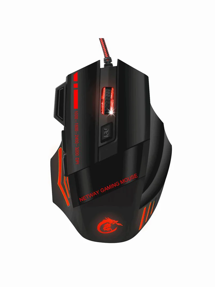 VicTsing проводной USB2.0 оптический Мышь 4 уровня Точек на дюйм 1200/1600/2400/3200 Точек на дюйм 7 ярких Цвета 7 кнопок Мышь для ПК компьютер