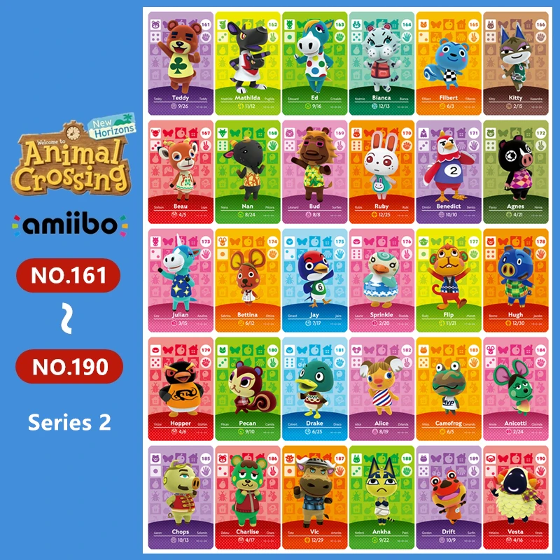 Animal Croxxing NO.161 ~ Tarjeta de 190 NS juego etiqueta NFC Ntag215 Serie 2 NS interruptor 3DS