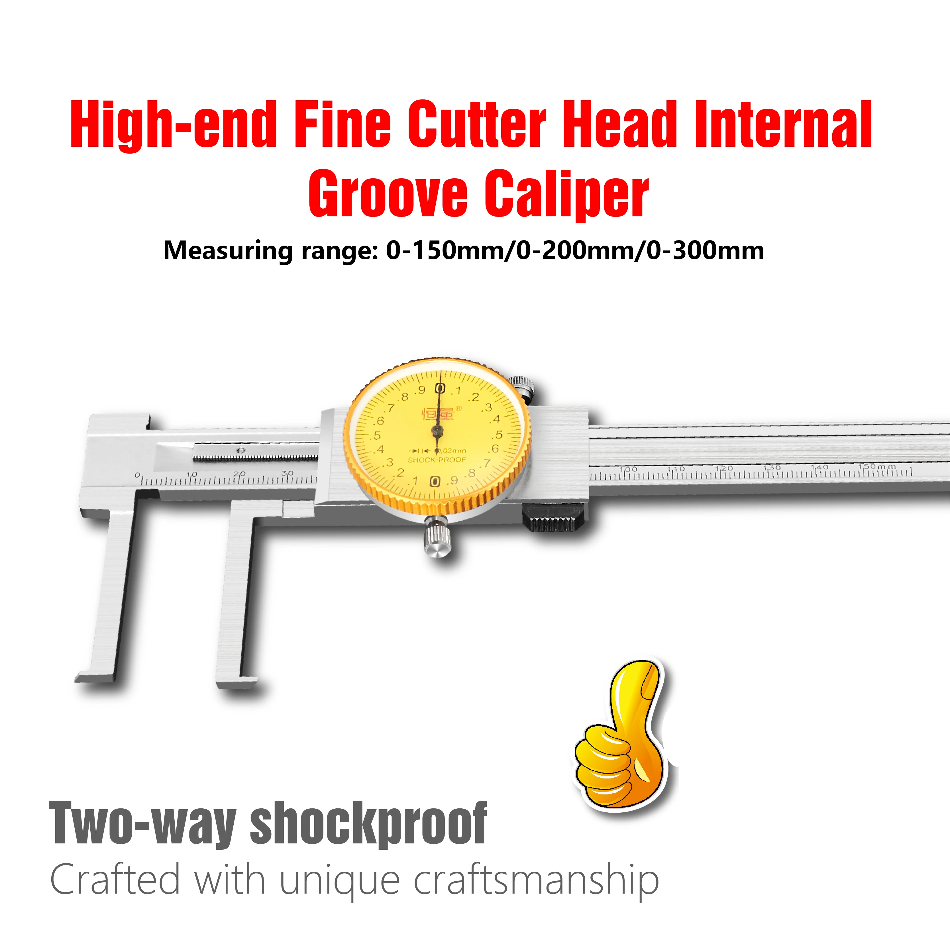 

Stainless Steel High Precision Measuring Instrument Pointed Inner Hook Groove Vernier Caliper Working Vernier Caliper With Dial