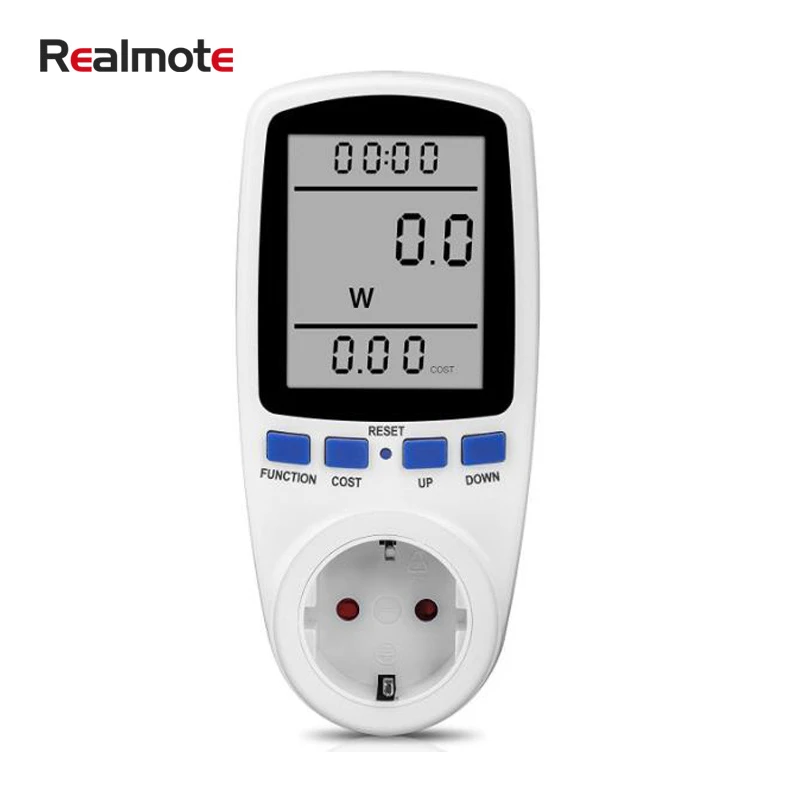 

Realmote 220v Measuring socket analyzer AC power meter digital energy eu watt Calculator monitor electricity consumption