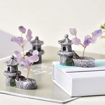 

100% Amethyste Natural Quartz Handmake landscape House Mineral Tree Of Life Healing Energy Stone Modern Home Decoration Gifts