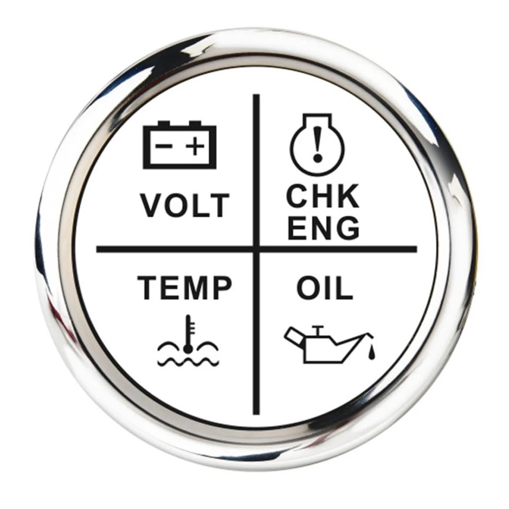 2 ''52 мм Вольт/давление масла/Температура выхлопных газов/двигатель Chk Gauge(белый