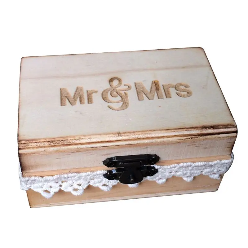 Mr and Mrs коробка для колец, деревенская коробка для несущей колец, деревянная коробка для обручальных колец, Свадебная коробка для колец