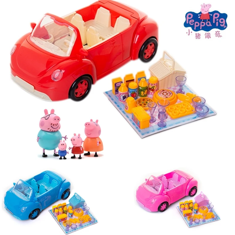 Skup Nowa świnka Peppa mała dziewczynka George zabawka czerwony samochód zestaw akcja postać z kreskówki zabawka dziecięca zabawka z kreskówki świnia boże narodzenie