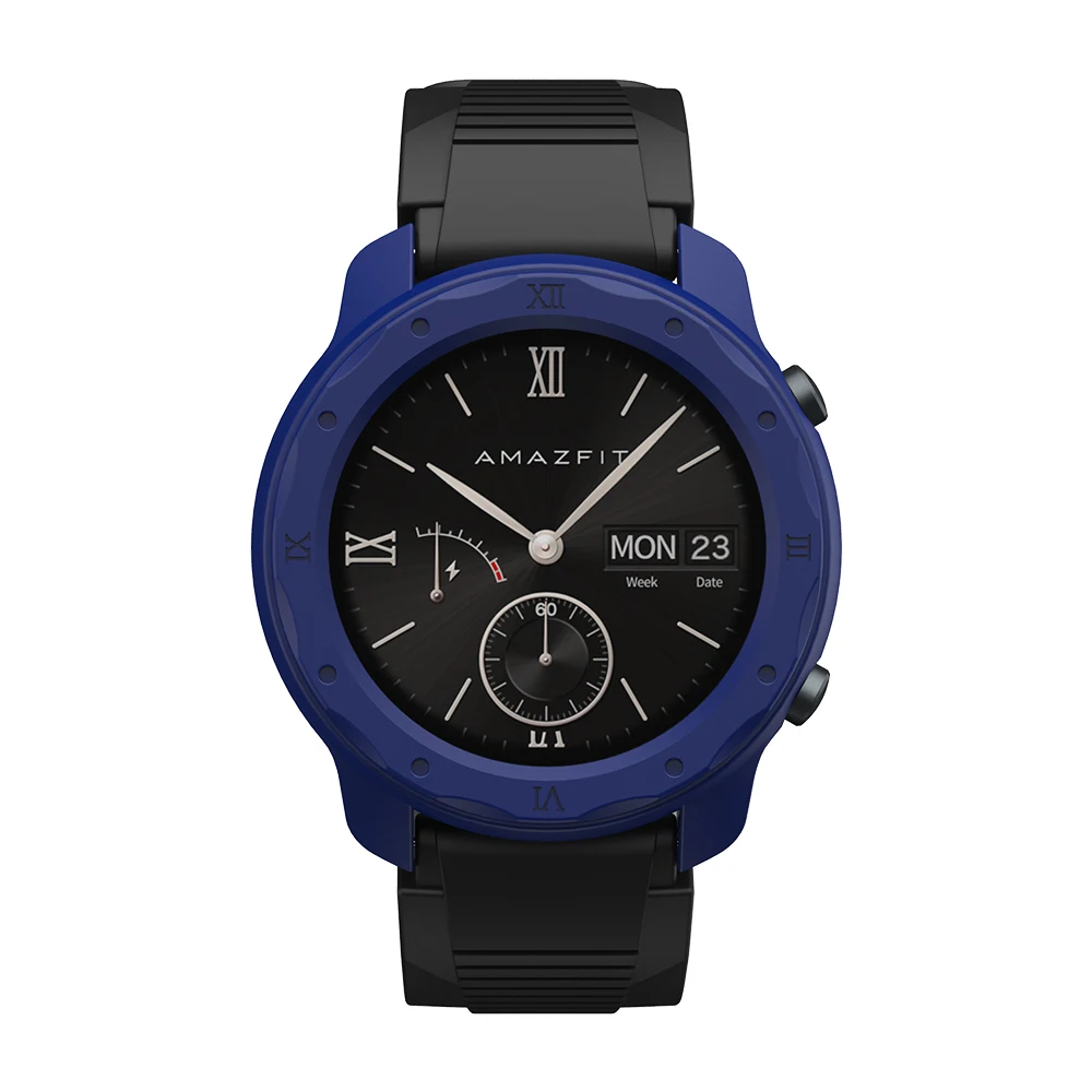SIKAI Protective Watch Case For Huami Amazfit GTR 42mm Top-quality PC Watch Cover For Amazfit GTR 42mm Smartwatch Shell - Цвет: Dark Blue
