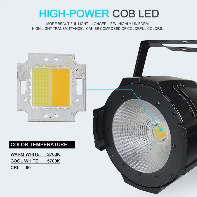 100 Вт COB светодиодный PAR DMX театральный прожектор теплый белый и крутой DMX512