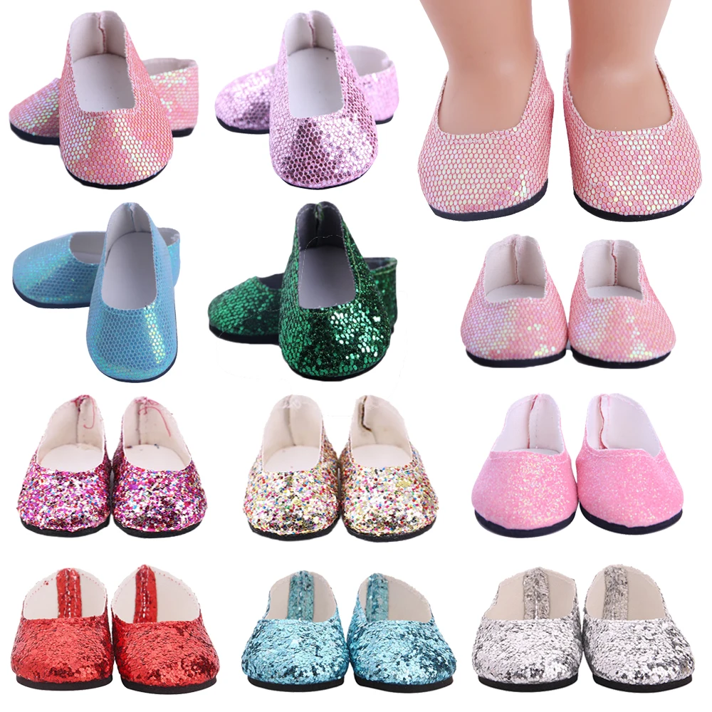 Promotions 7Cm Baby Sequins Doll Shoes Fit 18 Inch American Doll&amp43cm New Born Zaps Clothes Accessories Girls Toy Gift | Игрушки и