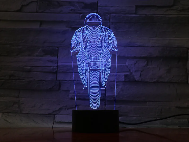 3D лампа мотоциклиста прекрасное украшение для бытового использования лучшие Рождественский подарок для детей, атмосферная светодиодная Ночной светильник Lampara