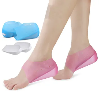 

1Pair Hot Women Men Invisible Height Increase Insoles Solid Silicone Unisex Foot Massage Anti-Slippery Socks Heel Pads Cushion