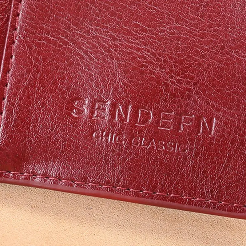 Sendefn, Женский кошелек, кожаный, маленький, роскошный, брендовый, кошелек для женщин, короткий, на молнии, для девушек, кошелек для монет, для женщин, 5191-65
