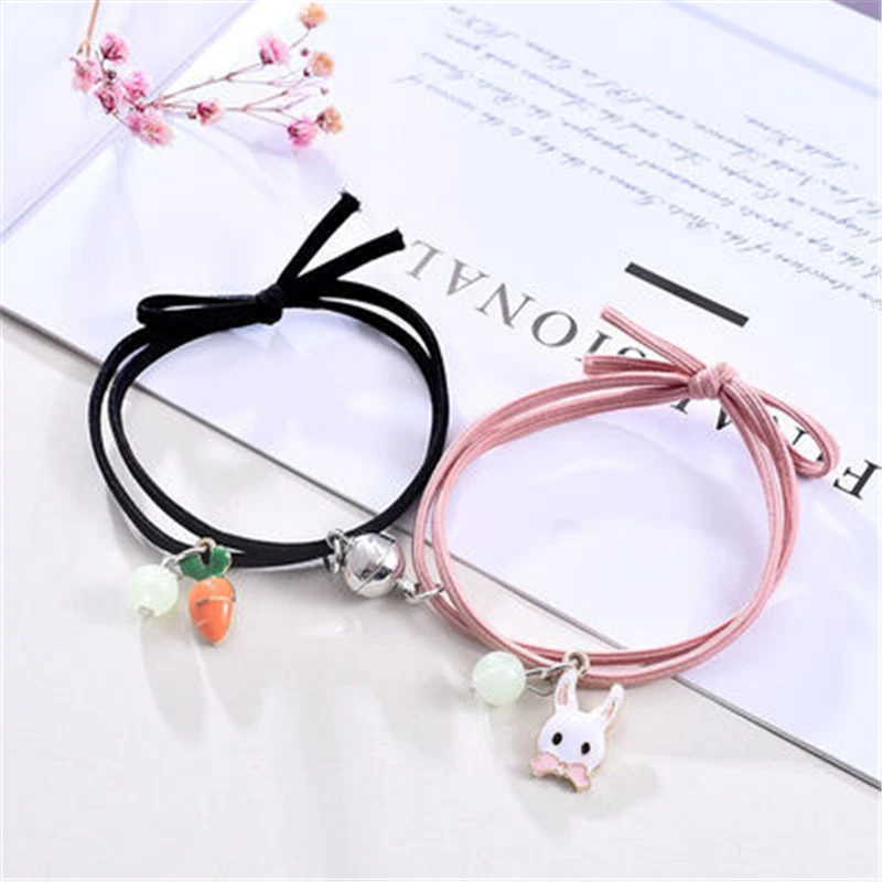 2023 Luminous Cat Star Moon Bracelet Couple Charm Handmade Adjustable Rope Matching Friend Bracelet Infinite Love Jewelry Gifts
