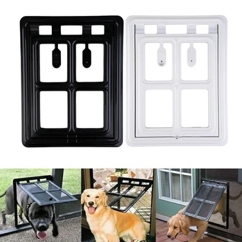 

Lockable Plastic Pet Dog Cat Flap Door Screen Window Security Flap Gates Pet Tunnel Dog Fence Free Access Door for Home