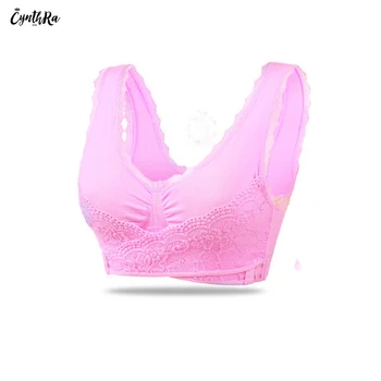 

CYNTHRA Wireless Bra Side Buckle Lace Sports Seamless Adjustable Top Female Large Size Underwear Push Up Bra Free Shipping