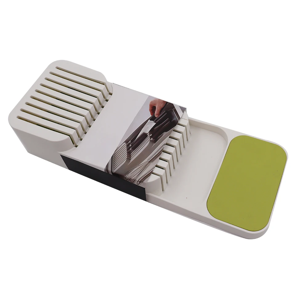 Knife Organizer D Пластиковый кухонный ящик для столовых приборов, органайзер, лоток для хранения, держатель для столовых приборов, столовое серебро, компактный лоток для столовых приборов, ложка, коробка для столовых приборов - Цвет: Knife Organizer D