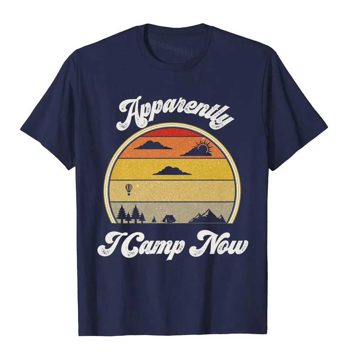 Apparently I Camp Now Retro First Time Camping Gear Gifts Premium T-Shirt__B13034navy