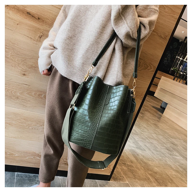 Anslot крокодиловая сумка через плечо для женщин, сумка на плечо, брендовая дизайнерская женская сумка, роскошная сумка из искусственной кожи, сумка-мешок, сумочка HPS405