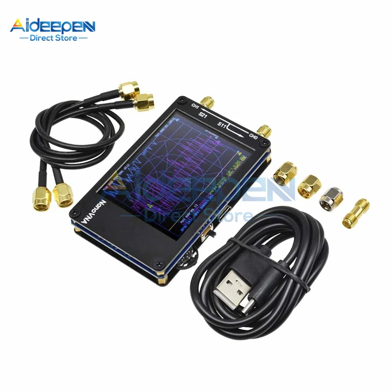 Анализатор для сети NanoVNA 2 8 дюймовый ЖК дисплей набор с антенной MF HF UHF 50 кГц 900 МГц