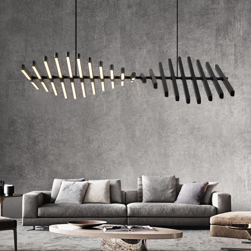 

Nordic Pendant Light Modern LED Chandelier Lighting Black/White Office Living Room Home Hanging Lights for Dining Room Bar 200W