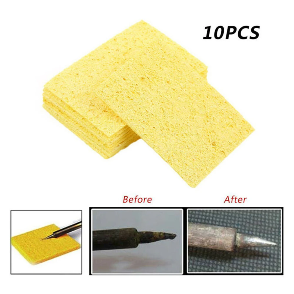 10pcs Electric Welding Soldering Iron Sponge Cleaning Cleaner Pads