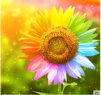 

5D Rubik's cube diamond painting classic colorful sunflower living room bedroom landscape diamond painting