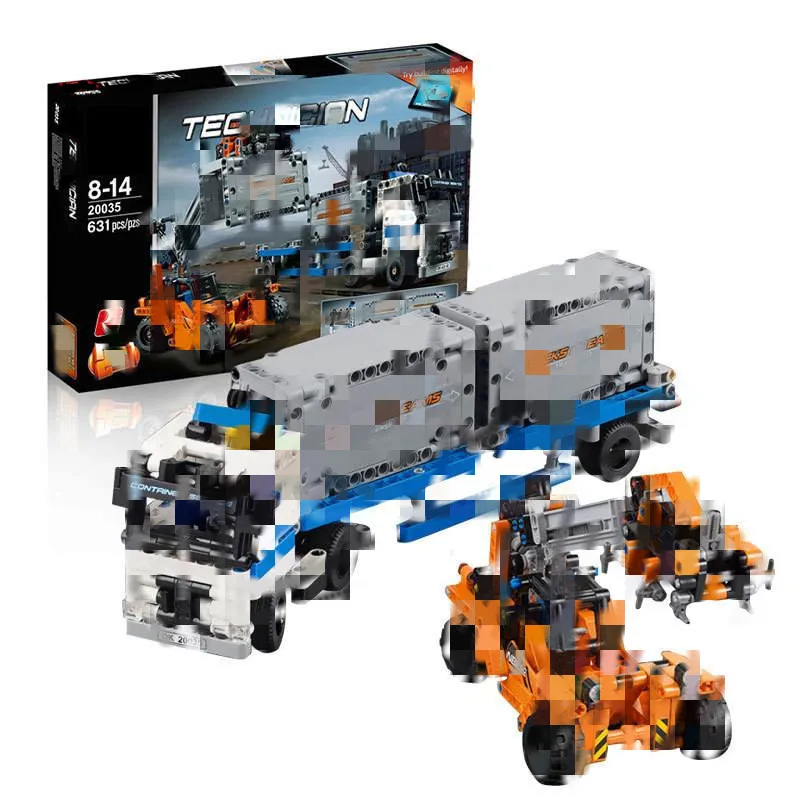 

20035 Science And Technology Mechanical Series Container Dock Container Assembled Building Blocks Educational Toy Compatible 420
