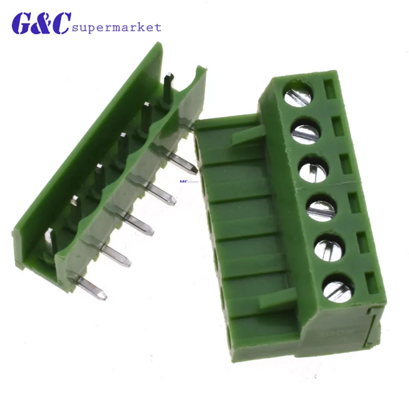 

10Pcs KF2EDGK KF-2-6 PIN Right Angle Plug-in Terminal Block Twisted 5.08mm Pitch Electronics Tantalum Capacitor Safety
