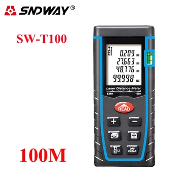 

SNDWAY 100M/80/60/40M Laser Distance meter Laser Rangefinder trena laser Bubble level range finder Building measure tape tester
