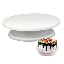 Противень для торта, инструмент для выпечки, пищевая пластиковая тарелка для торта, вращающийся Противоскользящий круглый кухонный стенд, белый/фиолетовый