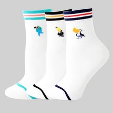 Для женщин хлопковые носки Harajuku белые носки Женская стильная футболка с изображением персонажей видеоигр унисекс уличной моды осень-зима принт Sox# F