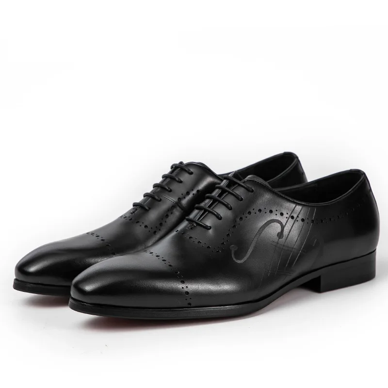 Merkmak/Мужские модельные туфли из натуральной кожи; Новая Осенняя обувь с перфорацией типа «броги»; модные оксфорды на шнуровке в британском стиле; деловая официальная обувь - Цвет: T1