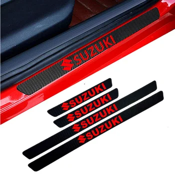 

Car-Styling 4PCS Carbon Fiber Door Sill Carbon Fiber Sticker Decals For Suzuki SWIFT VITARA SX4 Car Styling