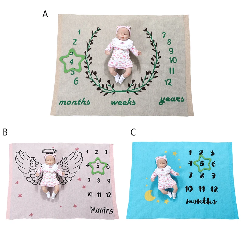 Одеяло для новорожденного мягкая пеленка белье для коляски обертывание фото фон ежемесячный рост мультфильм Фотография реквизит 0-12 м