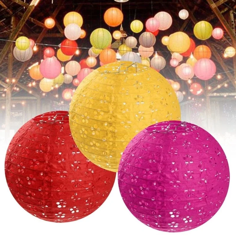1Pc 10Inch 25cm Chinese Style Hollow Paper Lanterns Wedding Decoration Suppliesc Hristmas Holiday Birthday Party DIY Craft | Дом и сад