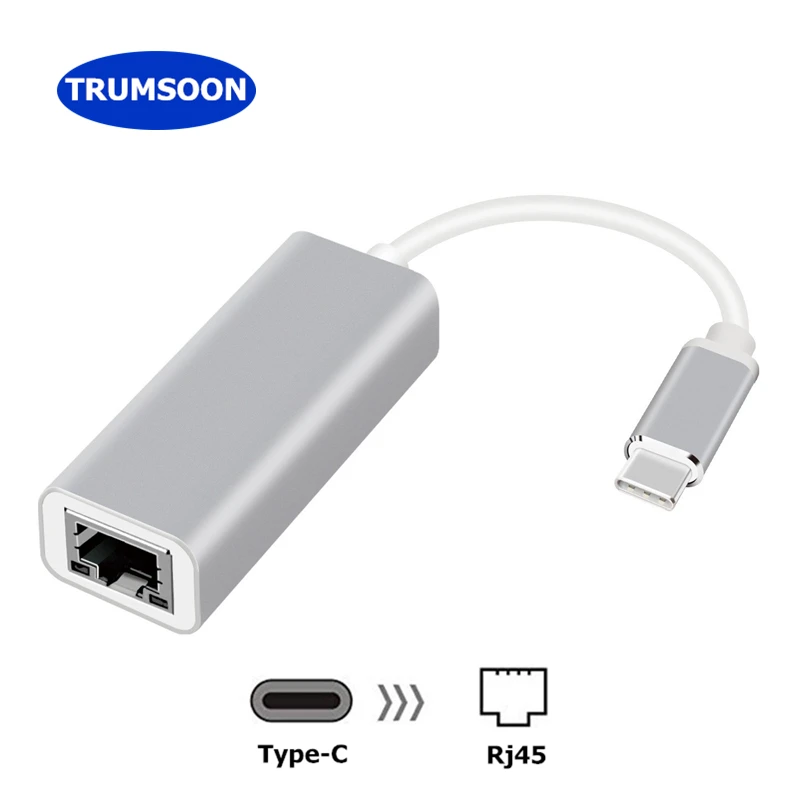 Сетевая карта Trumsoon с Type C на Ethernet Lan кабель 100 м адаптер USB 2 0 3 для MacBook Dell XPS15 HP EliteBook