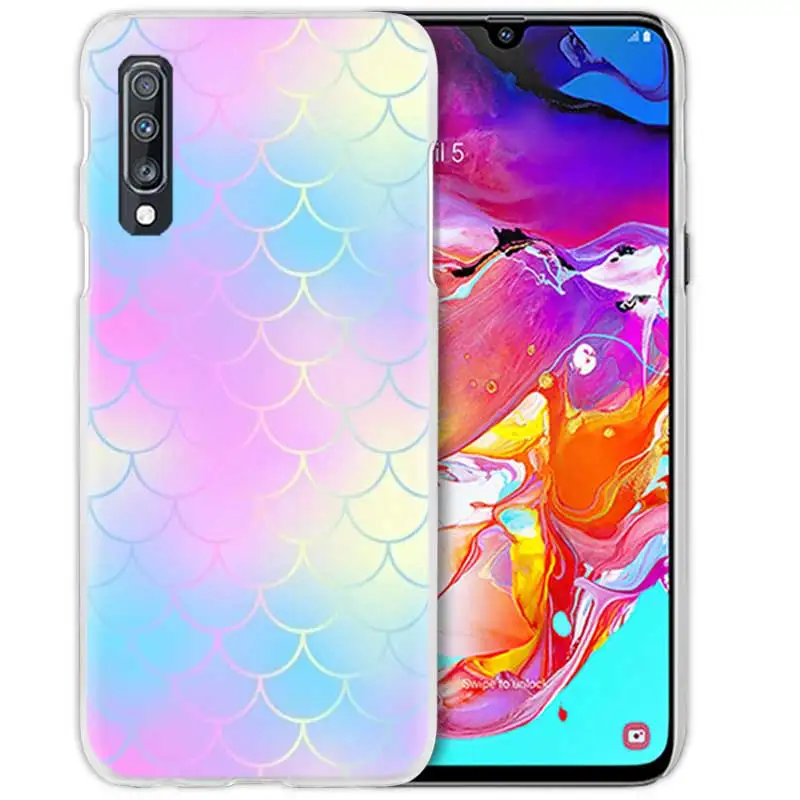 С героями мультфильмов, с рисунком «маленькая русалочка» чехол для samsung Galaxy A50 A70 A20e A80 A60 A40 A30 A20 A10 A8 A6 плюс A9 A7 жесткий чехол для телефона с рисунком в виде Coque