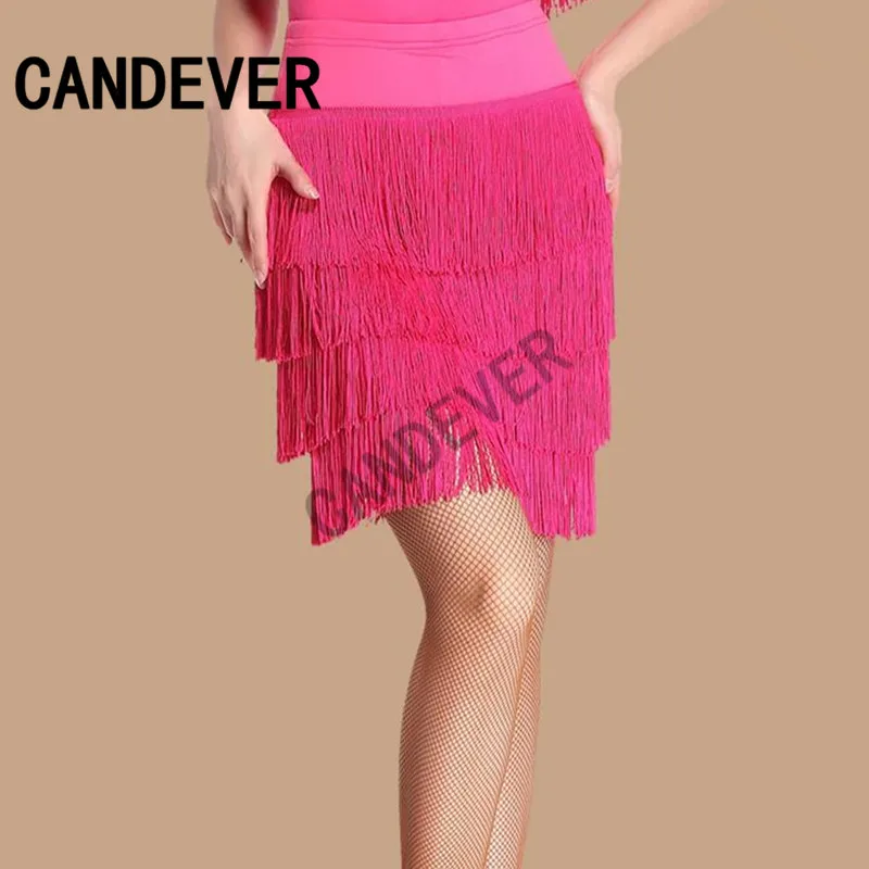 Latin Dance Skirt Adult Female Tassel Skirt Irregular Latin Dance Dress Women's Competition/Practice Costumes dance dress dance skirt