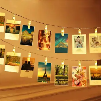 

1.5/2/3M LED Photo Clip String Light LED String Lights Card Photo Clip Holder For Christmas New Year Party Wedding Home Decor