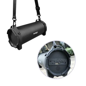 

High Power Speaker Outdoor Sports Creative USB Audio Portable Wireless Speaker Boombox Bass Stereo Cylinder SD FM Radio PC (Bla