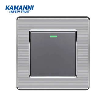 

Wall Light Switch Panel with Indicator Light of 1 2 3 4 Gang 1 Way, Luxury 110~250V Push Button Switch EU Standard 10A 10 Year