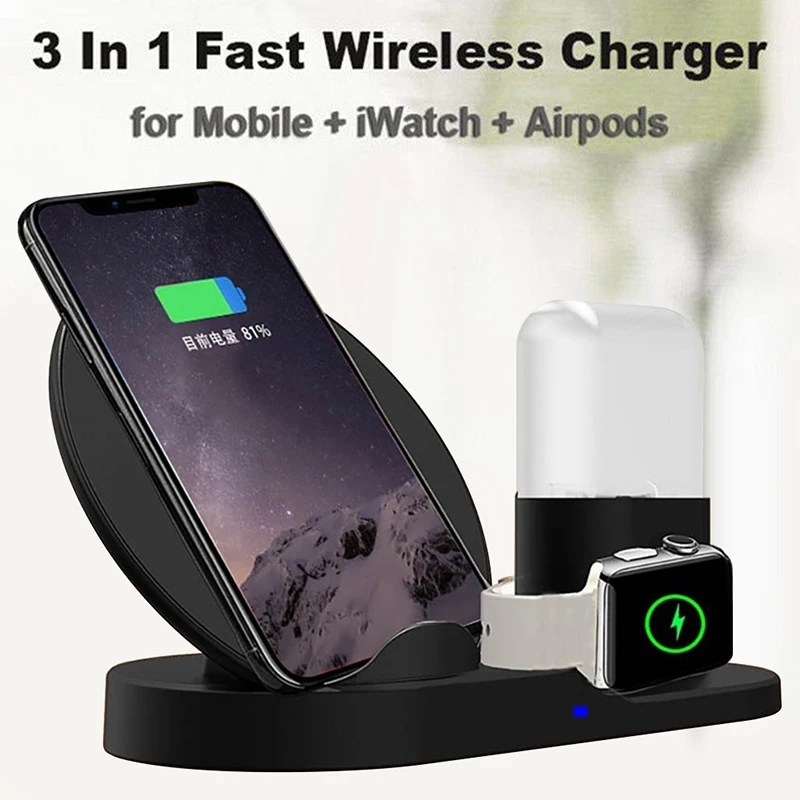 

VicTsing 3-In-1 Wireless Charger Fast Charger Upright Charging Stand for Mobile Phone For iPhone XS X 7 8 Fast Charger