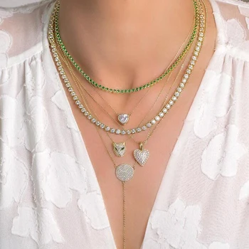 top quality 925 sterling silver forever love heart big single cz charm pendant necklace dainty jewelry for women lady valentine